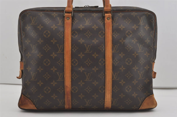 Authentic Louis Vuitton Monogram Porte Documents Voyage M53361 Briefcase 7628I