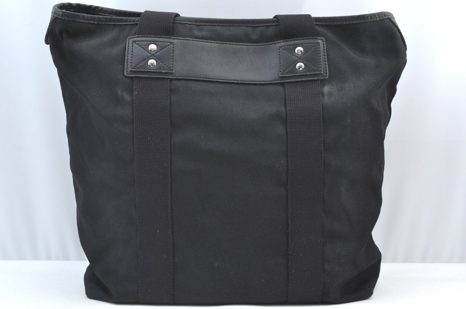 Authentic GUCCI Web Sherry Line Parana Tote Bag Nylon Leather 268175 Black 7629F
