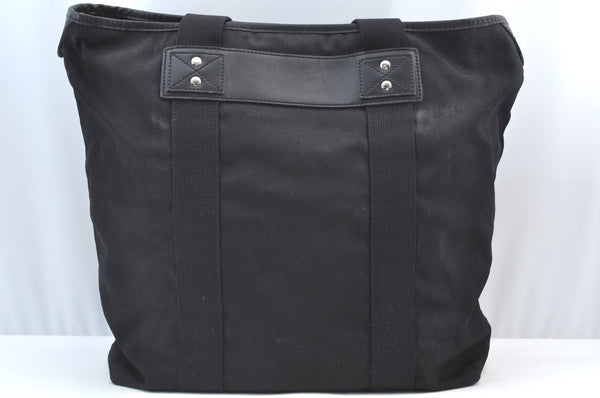 Authentic GUCCI Web Sherry Line Parana Tote Bag Nylon Leather 268175 Black 7629F