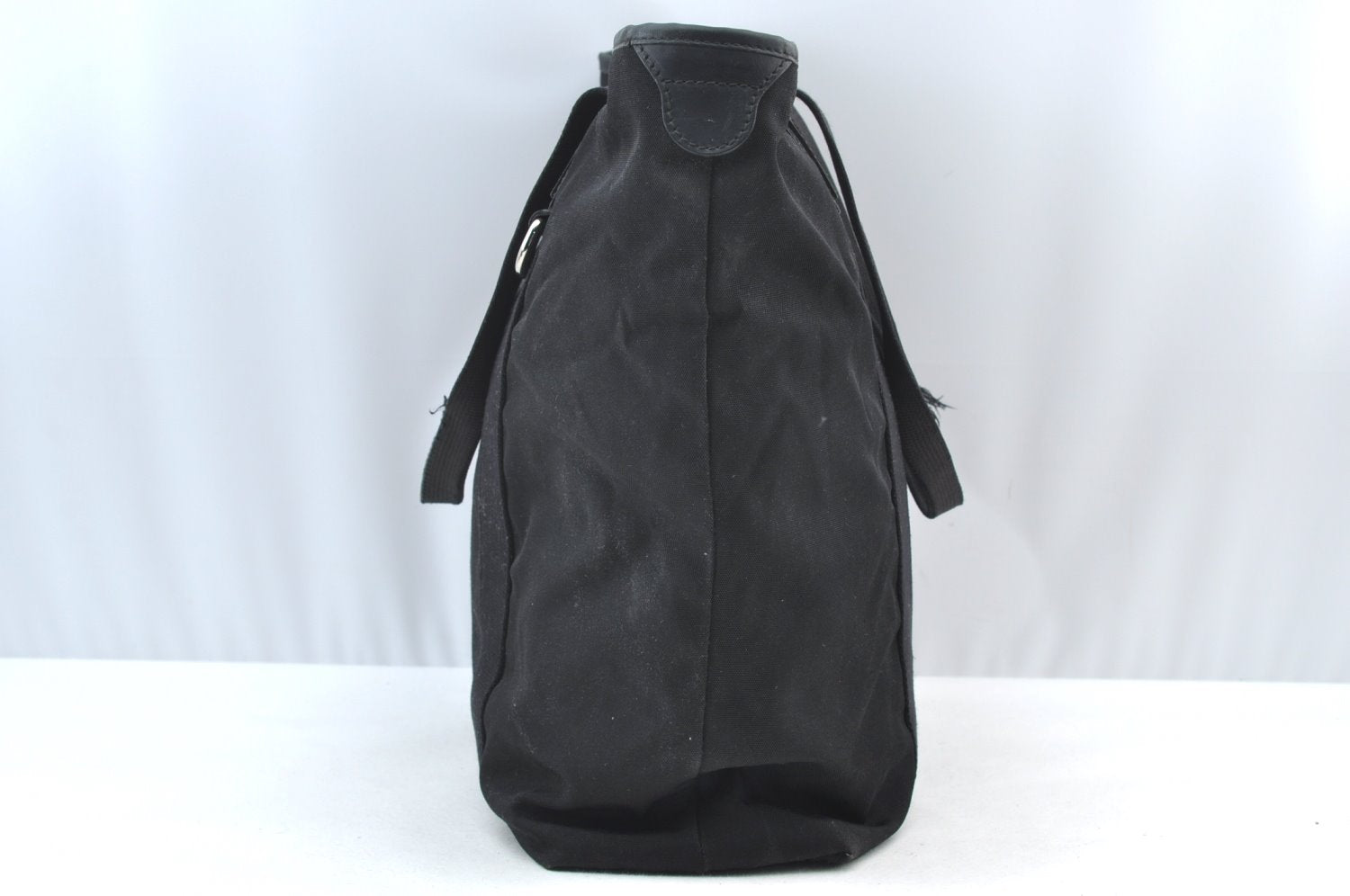 Authentic GUCCI Web Sherry Line Parana Tote Bag Nylon Leather 268175 Black 7629F