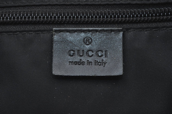 Authentic GUCCI Web Sherry Line Parana Tote Bag Nylon Leather 268175 Black 7629F