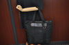 Authentic GUCCI Web Sherry Line Parana Tote Bag Nylon Leather 268175 Black 7629F