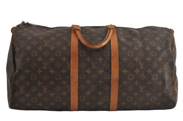 Authentic Louis Vuitton Monogram Keepall 55 Travel Boston Bag M41424 7629I