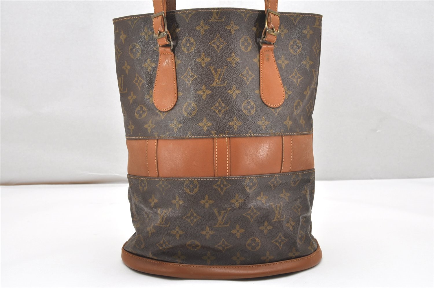 Authentic Louis Vuitton Monogram Bucket GM Shoulder Bag T42236 USA Model 7629K