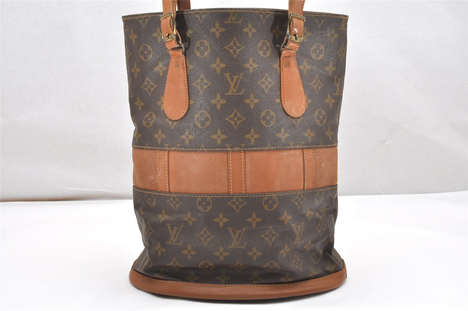 Authentic Louis Vuitton Monogram Bucket GM Shoulder Bag T42236 USA Model 7629K