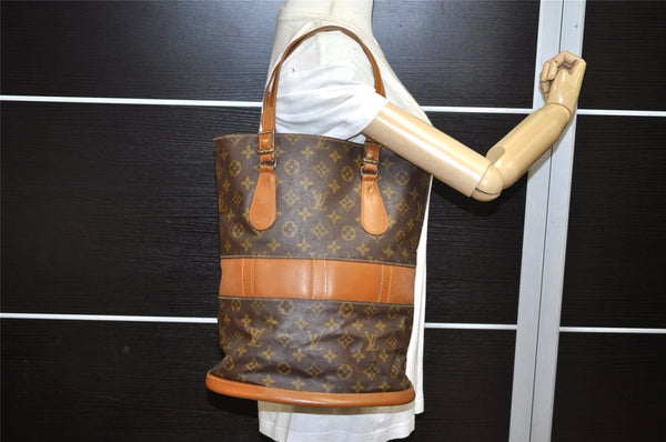 Authentic Louis Vuitton Monogram Bucket GM Shoulder Bag T42236 USA Model 7629K