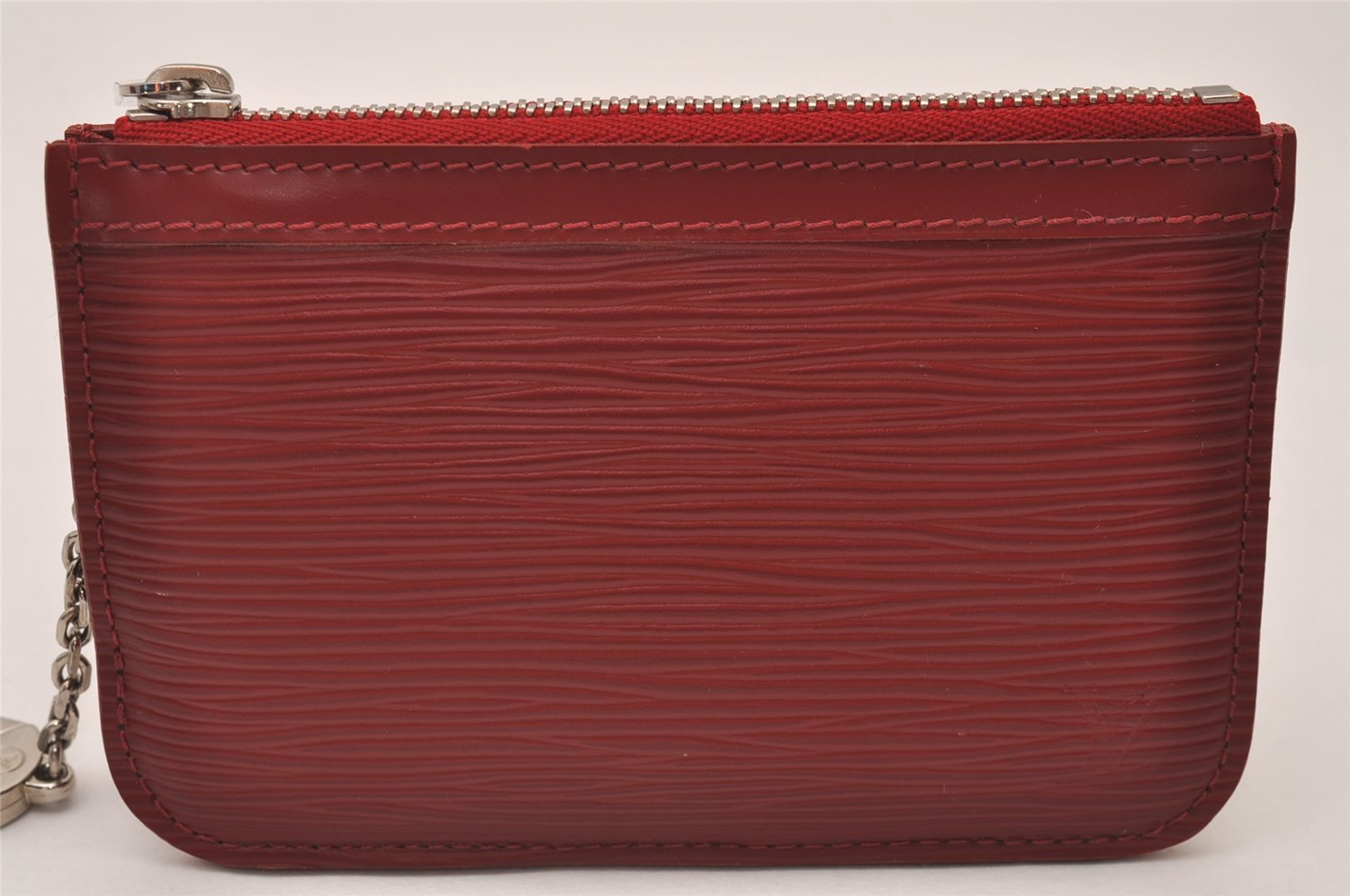 Authentic Louis Vuitton Epi Pochette Cles NM Key Coin Case Purse Red LV 7630I