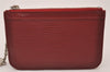 Authentic Louis Vuitton Epi Pochette Cles NM Key Coin Case Purse Red LV 7630I