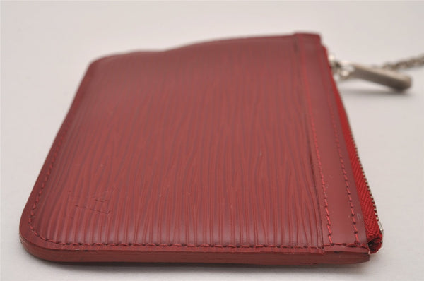 Authentic Louis Vuitton Epi Pochette Cles NM Key Coin Case Purse Red LV 7630I