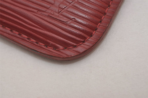 Authentic Louis Vuitton Epi Pochette Cles NM Key Coin Case Purse Red LV 7630I