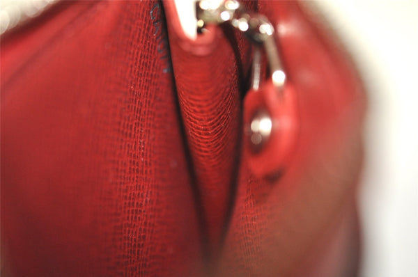 Authentic Louis Vuitton Epi Pochette Cles NM Key Coin Case Purse Red LV 7630I