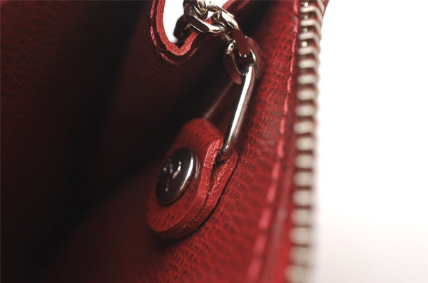 Authentic Louis Vuitton Epi Pochette Cles NM Key Coin Case Purse Red LV 7630I