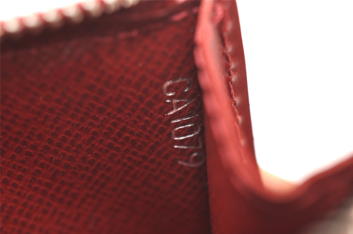 Authentic Louis Vuitton Epi Pochette Cles NM Key Coin Case Purse Red LV 7630I