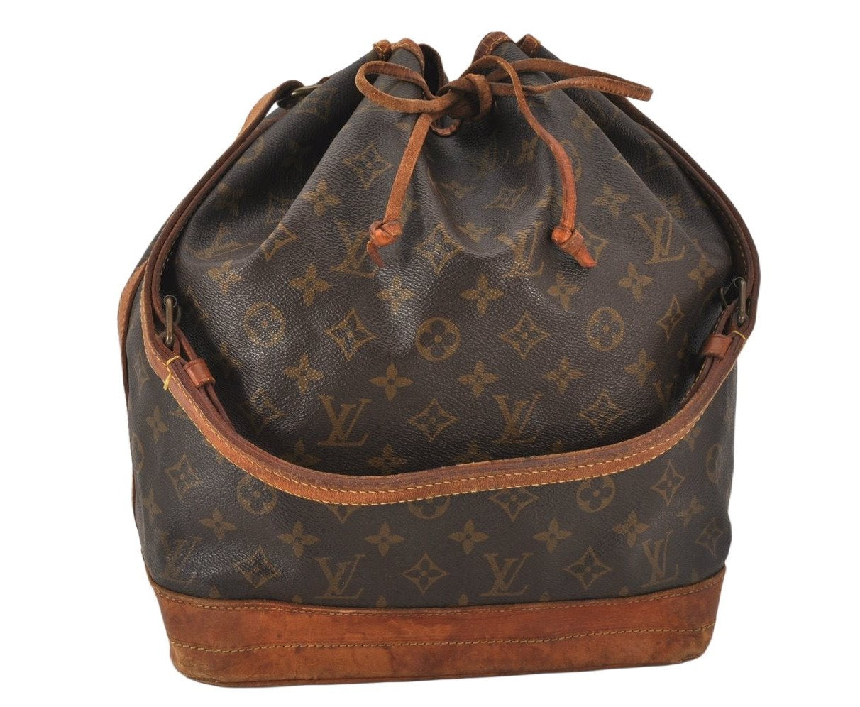 Authentic Louis Vuitton Monogram Noe Shoulder Drawstring Bag M42224 LV 7631K