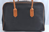 Authentic YVES SAINT LAURENT Vintage Travel Boston Bag PVC Leather Black 7632I