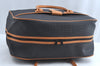 Authentic YVES SAINT LAURENT Vintage Travel Boston Bag PVC Leather Black 7632I