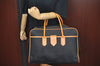 Authentic YVES SAINT LAURENT Vintage Travel Boston Bag PVC Leather Black 7632I