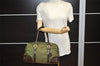 Authentic PRADA Nylon Tessuto Leather Shoulder Boston Bag Khaki Green 7632K