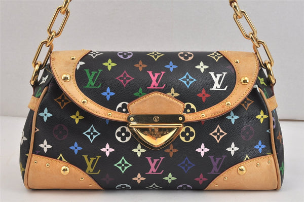 Auth Louis Vuitton Monogram Multicolor Beverly MM Black Hand Bag M40204 LV 7633K