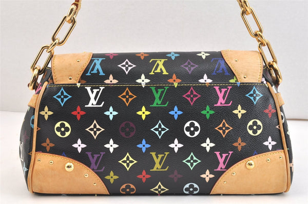 Auth Louis Vuitton Monogram Multicolor Beverly MM Black Hand Bag M40204 LV 7633K