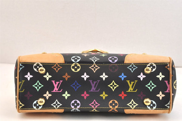 Auth Louis Vuitton Monogram Multicolor Beverly MM Black Hand Bag M40204 LV 7633K