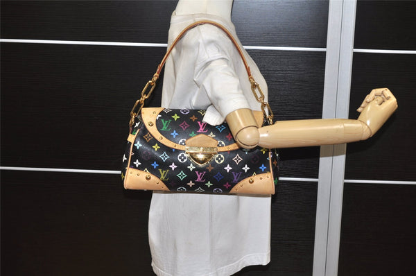 Auth Louis Vuitton Monogram Multicolor Beverly MM Black Hand Bag M40204 LV 7633K