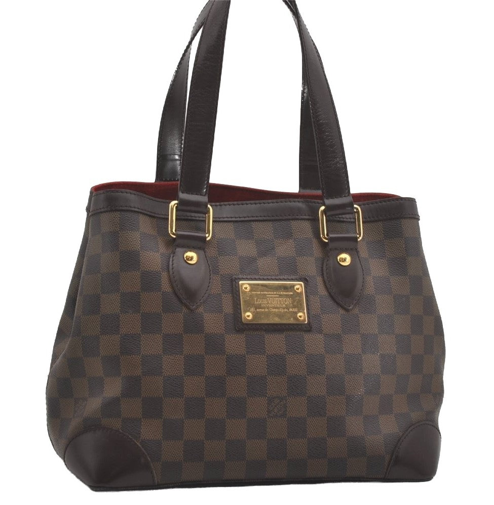 Authentic Louis Vuitton Damier Hampstead PM Shoulder Tote Bag N51205 LV 7634I