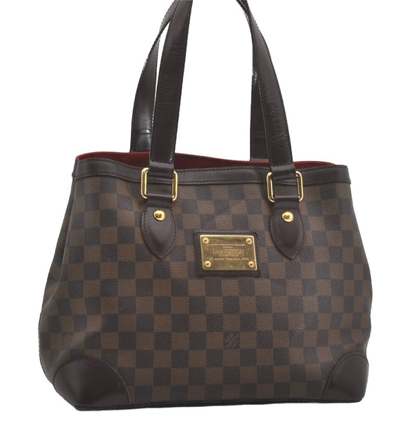 Authentic Louis Vuitton Damier Hampstead PM Shoulder Tote Bag N51205 LV 7634I
