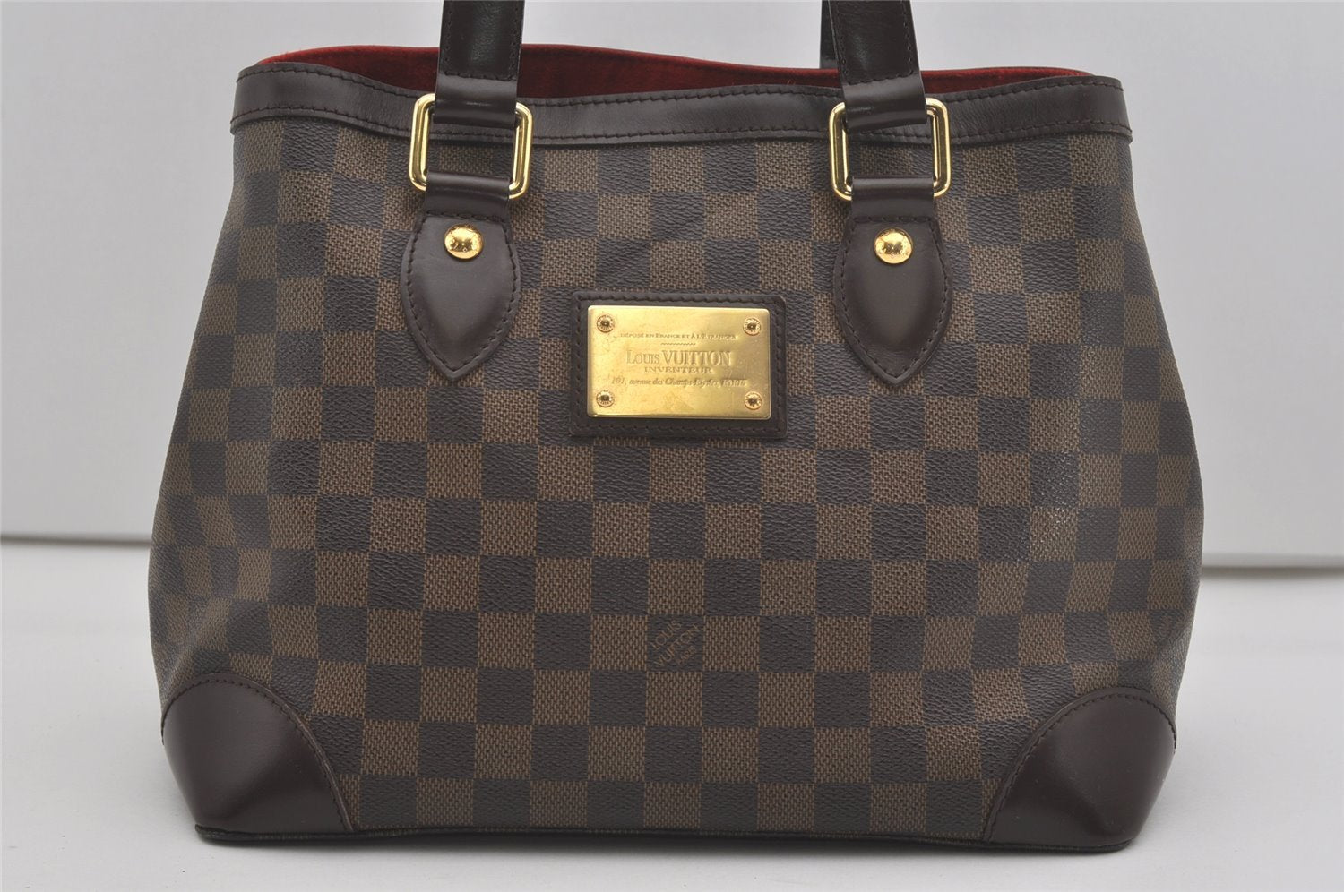 Authentic Louis Vuitton Damier Hampstead PM Shoulder Tote Bag N51205 LV 7634I