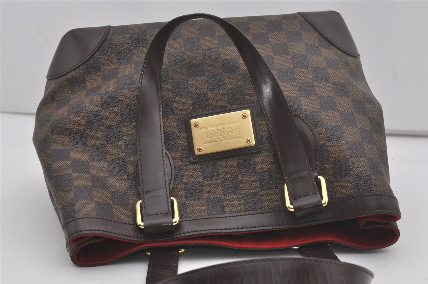 Authentic Louis Vuitton Damier Hampstead PM Shoulder Tote Bag N51205 LV 7634I