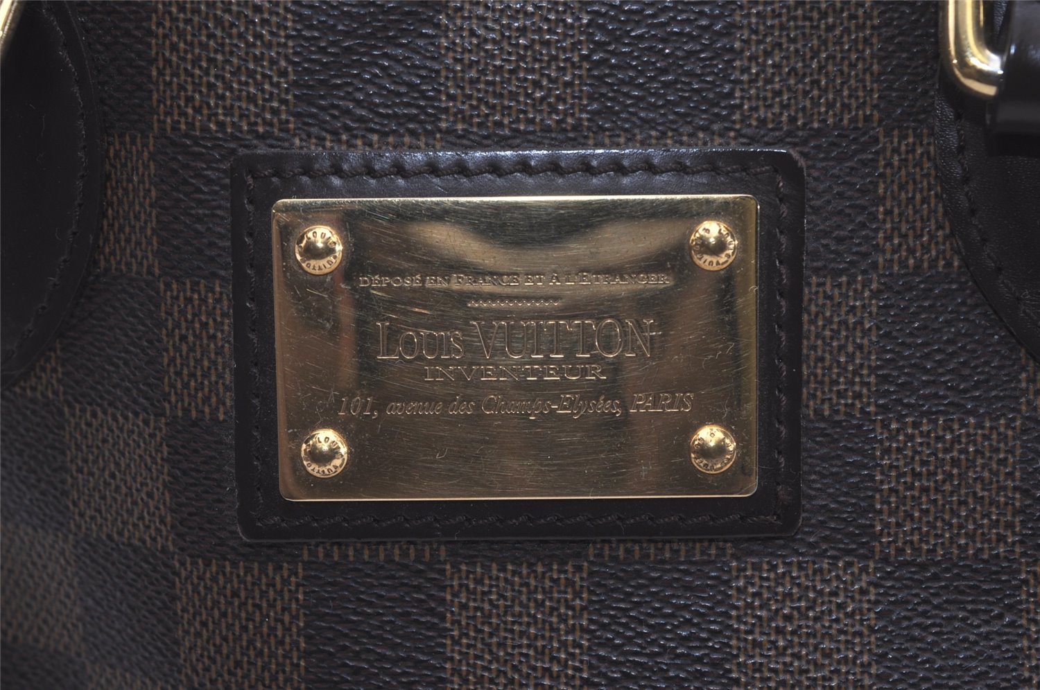 Authentic Louis Vuitton Damier Hampstead PM Shoulder Tote Bag N51205 LV 7634I