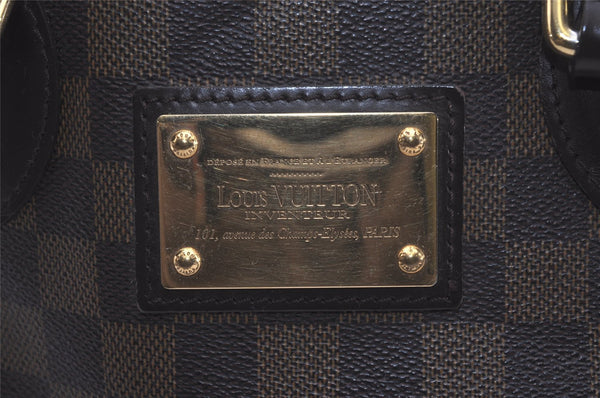 Authentic Louis Vuitton Damier Hampstead PM Shoulder Tote Bag N51205 LV 7634I