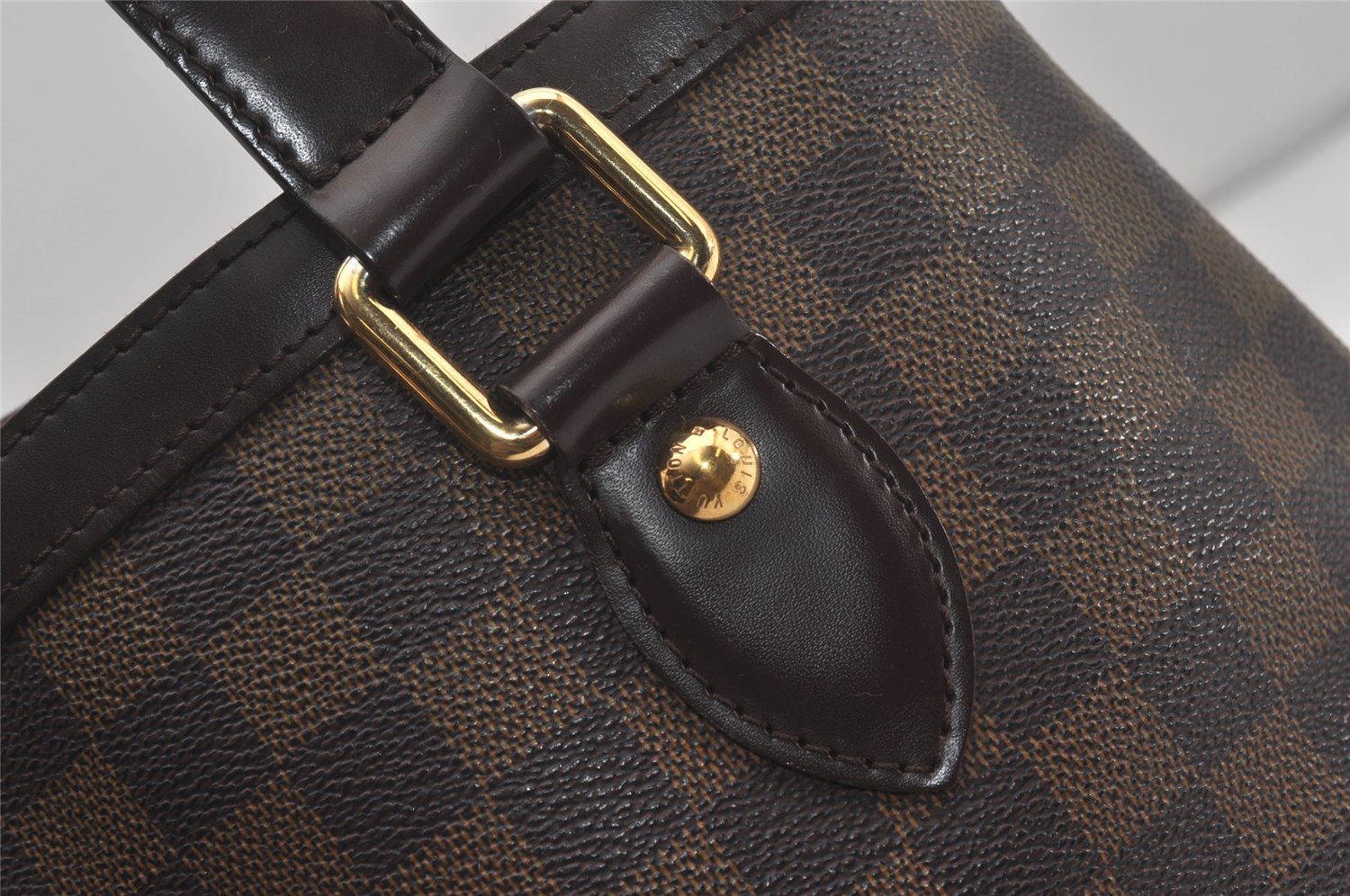 Authentic Louis Vuitton Damier Hampstead PM Shoulder Tote Bag N51205 LV 7634I