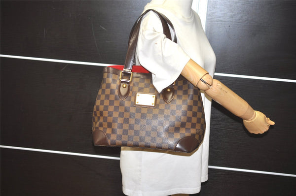 Authentic Louis Vuitton Damier Hampstead PM Shoulder Tote Bag N51205 LV 7634I