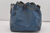 Authentic Louis Vuitton Epi Petit Noe Shoulder Drawstring Bag M44105 Blue 7636I