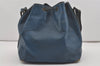 Authentic Louis Vuitton Epi Petit Noe Shoulder Drawstring Bag M44105 Blue 7636I