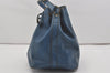 Authentic Louis Vuitton Epi Petit Noe Shoulder Drawstring Bag M44105 Blue 7636I