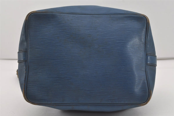 Authentic Louis Vuitton Epi Petit Noe Shoulder Drawstring Bag M44105 Blue 7636I