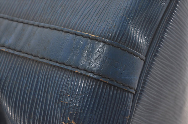 Authentic Louis Vuitton Epi Petit Noe Shoulder Drawstring Bag M44105 Blue 7636I