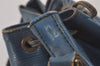 Authentic Louis Vuitton Epi Petit Noe Shoulder Drawstring Bag M44105 Blue 7636I