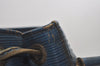 Authentic Louis Vuitton Epi Petit Noe Shoulder Drawstring Bag M44105 Blue 7636I