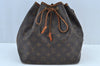 Authentic Louis Vuitton Monogram Petit Noe M42226 Shoulder Drawstring Bag 7637H