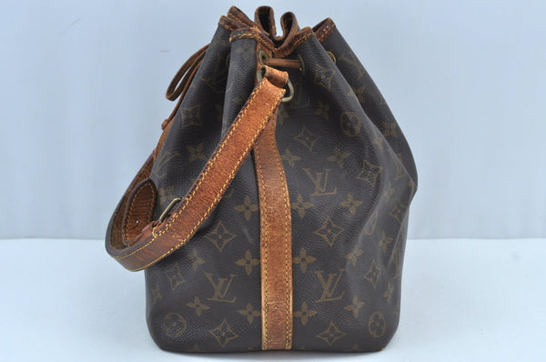 Authentic Louis Vuitton Monogram Petit Noe M42226 Shoulder Drawstring Bag 7637H