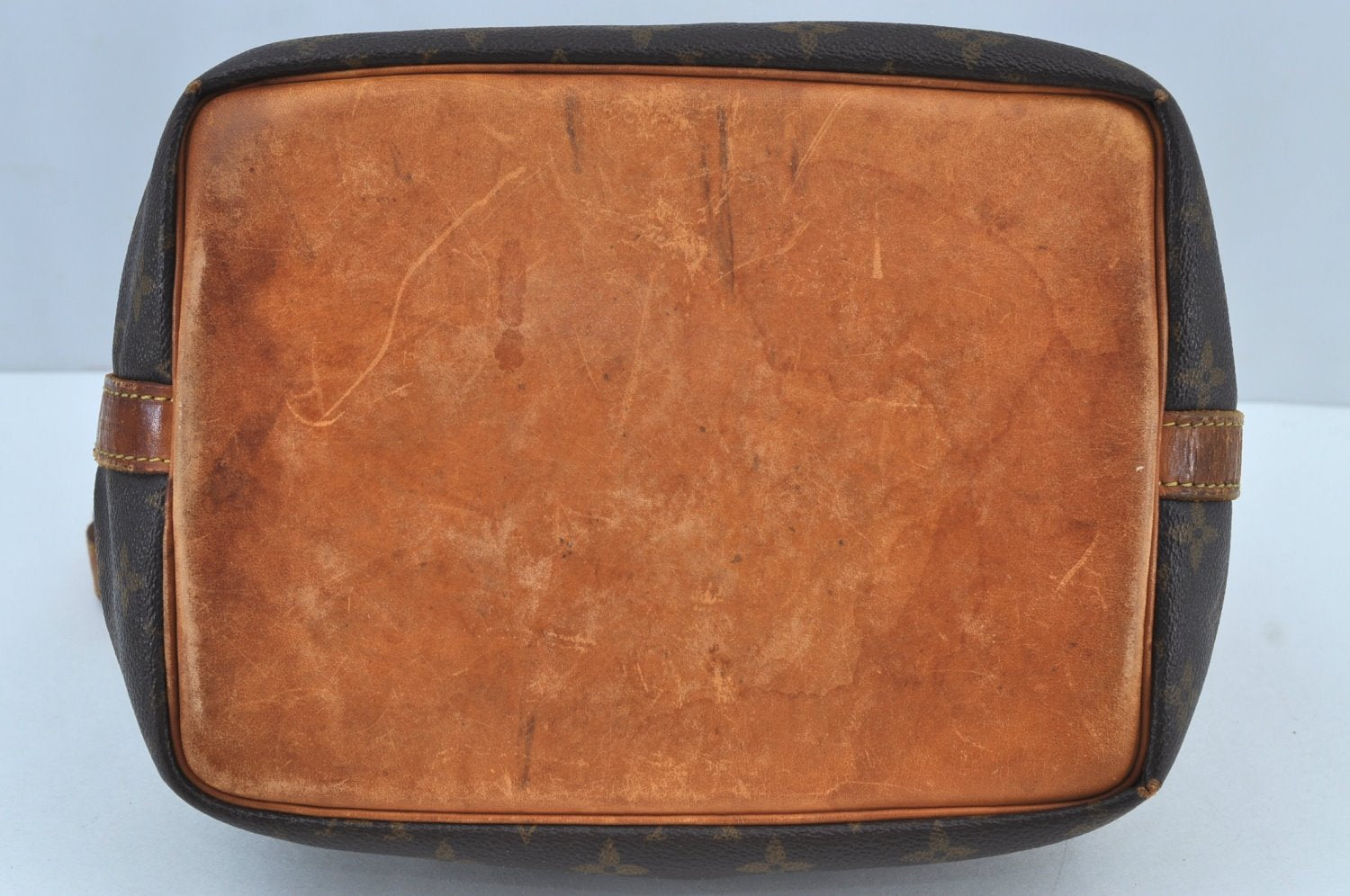 Authentic Louis Vuitton Monogram Petit Noe M42226 Shoulder Drawstring Bag 7637H