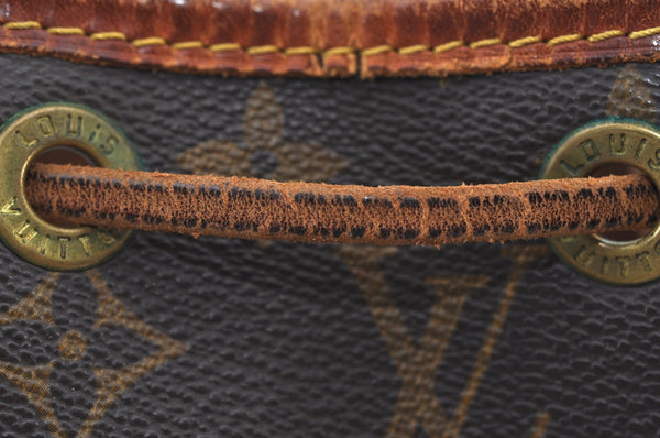 Authentic Louis Vuitton Monogram Petit Noe M42226 Shoulder Drawstring Bag 7637H