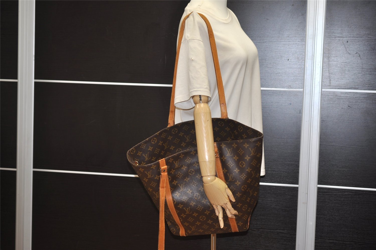 Authentic Louis Vuitton Monogram Sac Shopping PM Tote Bag M51108 LV Junk 7637J