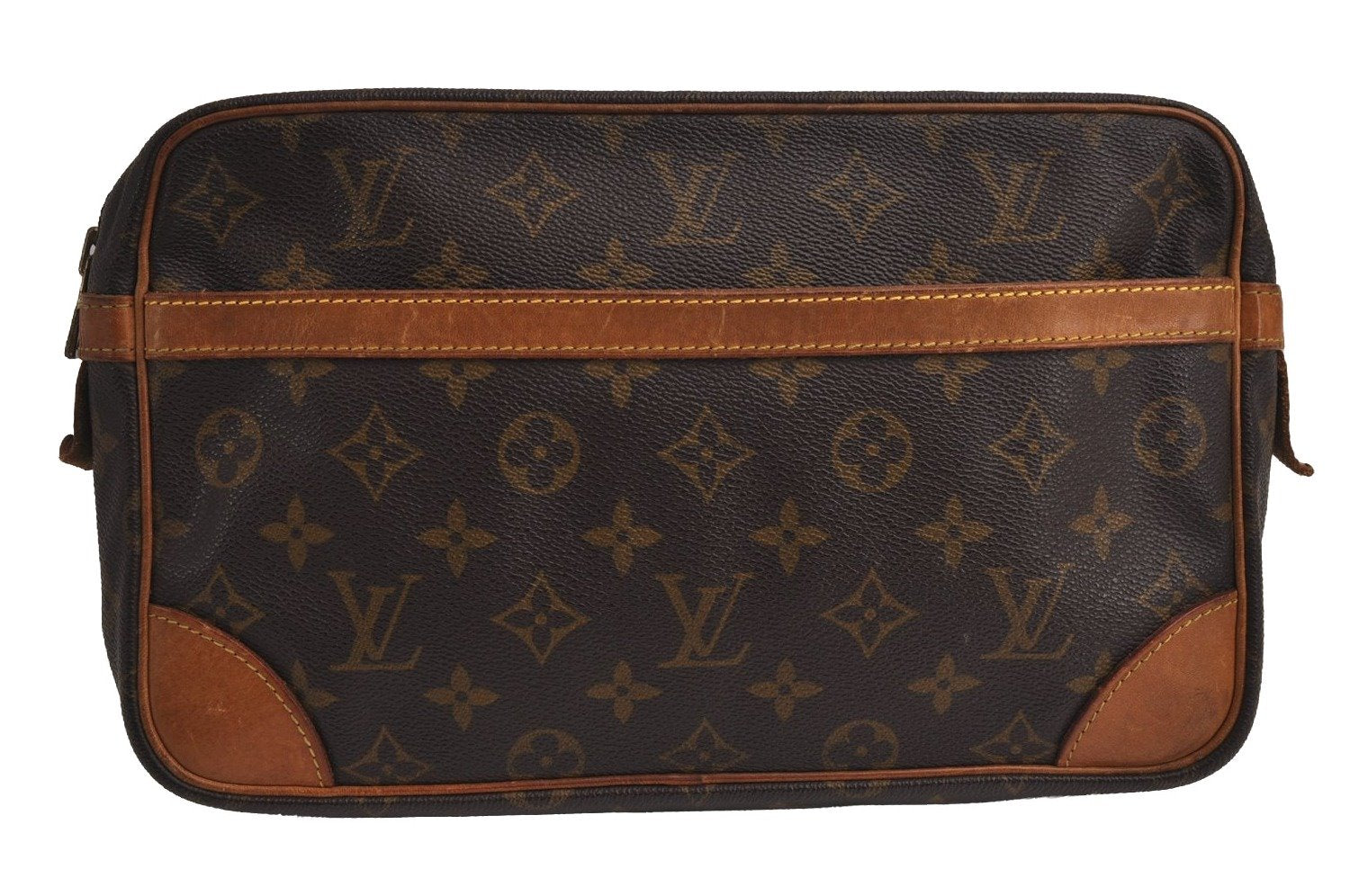 Authentic Louis Vuitton Monogram Compiegne 28 Clutch Hand Bag M51845 LV 7638J