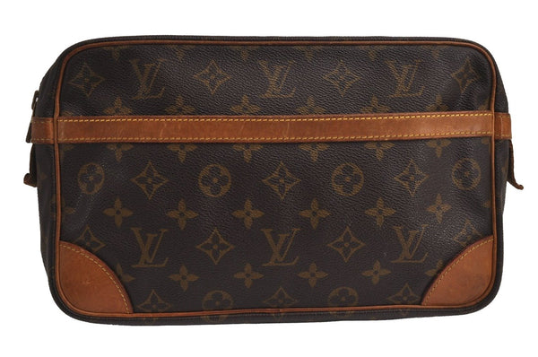 Authentic Louis Vuitton Monogram Compiegne 28 Clutch Hand Bag M51845 LV 7638J