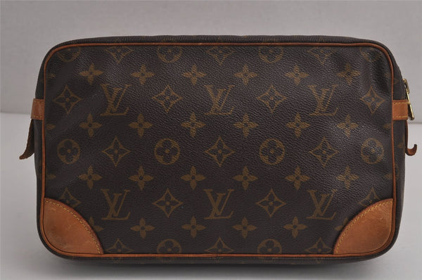 Authentic Louis Vuitton Monogram Compiegne 28 Clutch Hand Bag M51845 LV 7638J