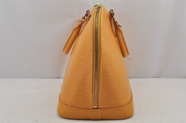 Authentic Louis Vuitton Epi Alma PM Hand Bag Yellow M52149 LV 7639J